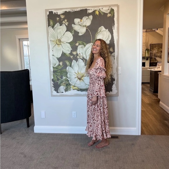 Amur Filipa Dress Size 2 New With Tags Blush Wildflowers MIDI Length Spring - Picture 11 of 15